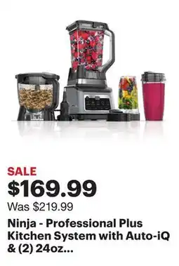 Best Buy Ninja - Professional Plus Kitchen System with Auto-iQ & (2) 24oz Single-Serve Cups - Stainless Steel offer