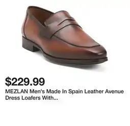 Marshalls MEZLAN Men's Made In Spain Leather Avenue Dress Loafers With Extended Sizes offer