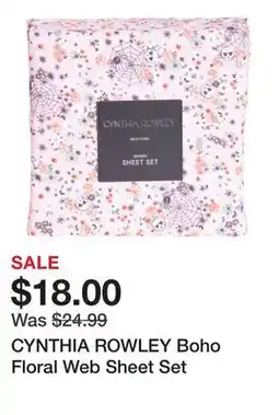 Marshalls CYNTHIA ROWLEY Boho Floral Web Sheet Set offer