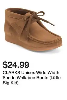 Marshalls CLARKS Unisex Wide Width Suede Wallabee Boots (Little Big Kid) offer