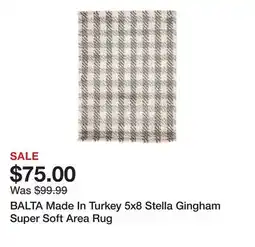 Marshalls BALTA Made In Turkey 5x8 Stella Gingham Super Soft Area Rug offer