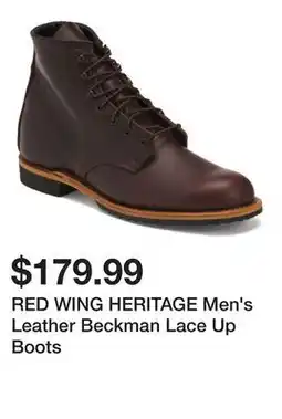 Marshalls RED WING HERITAGE Men's Leather Beckman Lace Up Boots offer