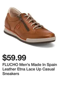 Marshalls FLUCHO Men's Made In Spain Leather Etna Lace Up Casual Sneakers offer