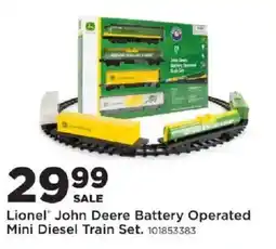 Mills Fleet Farm Lionel John Deere Battery Operated Mini Diesel Train Set offer