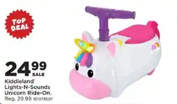 Mills Fleet Farm Kiddieland Lights-N-Sounds Unicorn Ride-On. offer