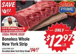Rouses Usda prime beef boneless whole new york strip offer