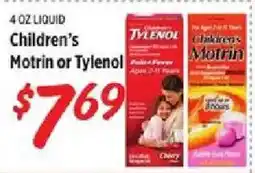 Rouses Children's Motrin or Tylenol offer