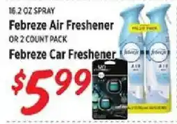 Rouses Febreze Air Freshener or 2 Count Pack Febreze Car Freshener offer
