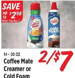 Rouses Coffee Mate Creamer or Cold Foam offer