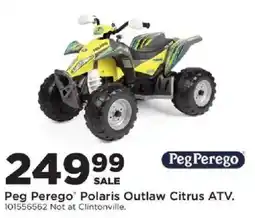 Mills Fleet Farm Peg Perego Polaris Outlaw Citrus ATV offer