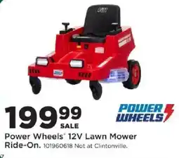 Mills Fleet Farm Power Wheels 12V Lawn Mower Ride-On offer