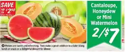 Rouses Cantaloupe, Honeydew or Mini Watermelon offer
