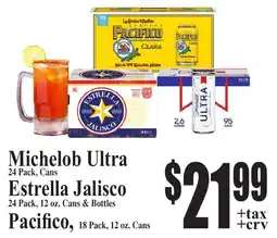 Baja Ranch Michelob Ultra, Estrella Jalisco, Pacifico offer