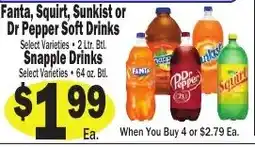 Sellers Bros Fanta, Squirt, Sunkist or Dr Pepper Soft Drinks offer