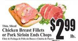 Baja Ranch Thin, Sliced Chicken Breast Fillets or Pork Sirloin Ends Chops offer