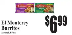 Baja Ranch El Monterey burritos offer