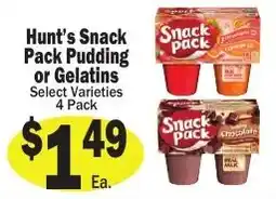 Sellers Bros Hunt's Snack Pack Pudding or Gelatins offer