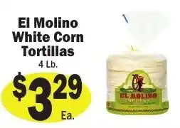 Sellers Bros El Molino white corn tortillas offer