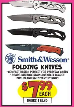 Ollie's Smith & Wesson FOLDING KNIVES offer