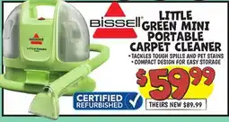 Ollie's LITTLE GREEN MINI PORTABLE CARPET CLEANER offer