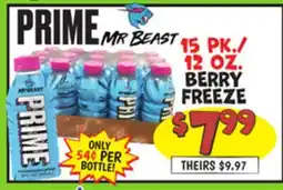 Ollie's PRIME MR BEAST 15 PK./12 OZ. BERRY FREEZE offer