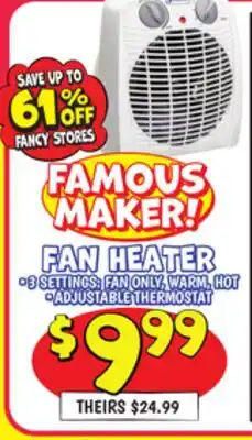 Ollie's FAMOUS MAKER! FAN HEATER offer