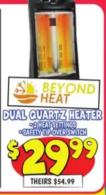 Ollie's BEYOND HEAT DUAL QUARTZ HEATER offer