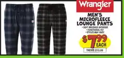 Ollie's Wrangler MEN'S MICROFLEECE LOUNGE PANTS offer