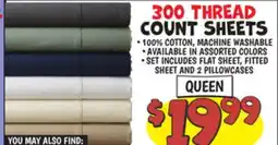 Ollie's 300 THREAD COUNT SHEETS QUEEN offer