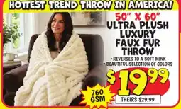 Ollie's ULTRA PLUSH LUXURY FAUX FUR THROW offer