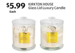 Aldi KIRKTON HOUSE Glass Lid Luxury Candle offer