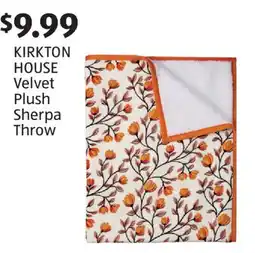 Aldi KIRKTON HOUSE Velvet Plush Sherpa Throw offer