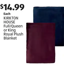 Aldi KIRKTON HOUSE Full/Queen or King Royal Plush Blanket offer