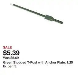 Tractor Supply Company Green Studded T-Post with Anchor Plate, 1.25 lb. per ft offer