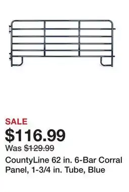 Tractor Supply Company CountyLine 62 in. 6-Bar Corral Panel, 1-3/4 in. Tube, Blue offer