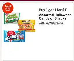 Walgreens Assorted Halloween Candy or Snacks offer