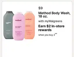 Walgreens Method Body Wash, 18 oz offer