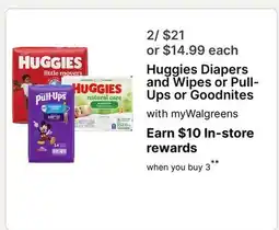 Walgreens Huggies Diapers and Wipes or Pull-Ups or Goodnites offer