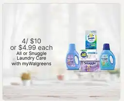 Walgreens All or Snuggle Laundry Care offer