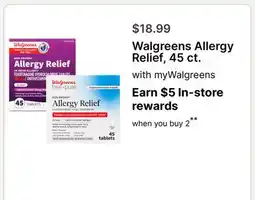 Walgreens Walgreens Allergy Relief offer