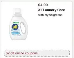 Walgreens All Laundry Care offer