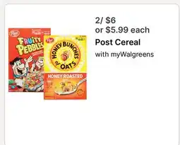 Walgreens Post Cereal offer