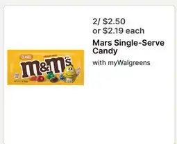 Walgreens Mars Single-Serve Candy offer