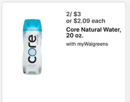 Walgreens Core Natural Water offer