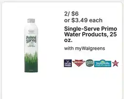 Walgreens Single-Serve Primo Water Products offer