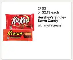 Walgreens Hershey's Single-Serve Candy offer