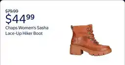 Walmart Chaps Women's Sasha Lace Up Hiker Boot offer