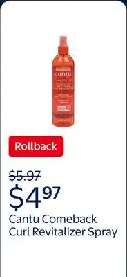Walmart Cantu Comeback Curl Next Day Curl Revitalizer Spray offer