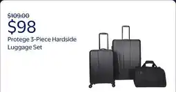 Walmart Protege 3-Piece Hardside Luggage Set, Black, 28 in Checked, 20 in Carry-On offer