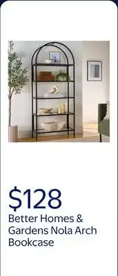 Walmart Better Homes & Gardens Nola Arch Bookcase, Black Finish offer